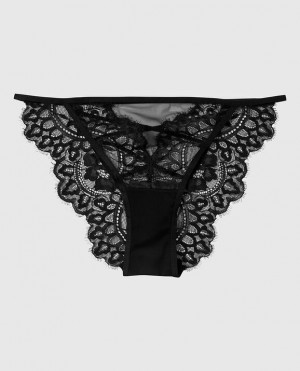 Women's La Senza Bumless Bikini Panty Underwear Black | tvkyYkSH