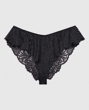 Women's La Senza Lace Cheeky Panty Lingerie Black | XpRgfif5