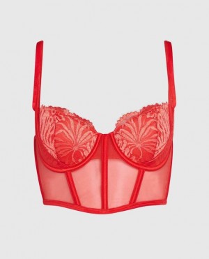 Women's La Senza Lightly Lined Bra Top Lingerie Red | e3QO5vku