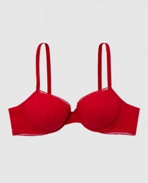 Women's La Senza Lightly Lined Demi Bras Red | kjulLQhj