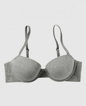 Women's La Senza Lightly Lined Demi Bras Grey | NyNVp0RL