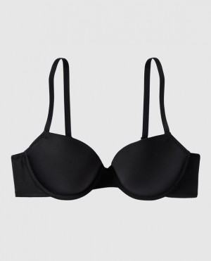 Women's La Senza Lightly Lined Demi Bras Black | eKdYHXNK