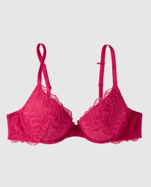 Women's La Senza Push Up Plunge Bras Sweet Raspberry | JBfQC9pd