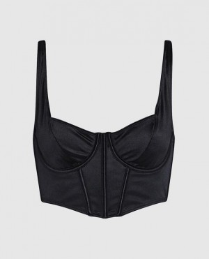 Women's La Senza Unlined Bra Top Lingerie Black | u3vmfVNQ