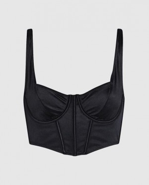 Women's La Senza Unlined Top Bras Black | pfDlkH8S