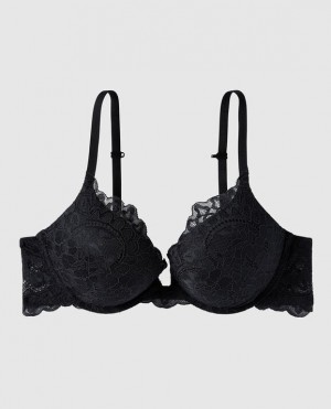 Women's La Senza Up 2 Cup Push Up Bras Black | NVA04gvu