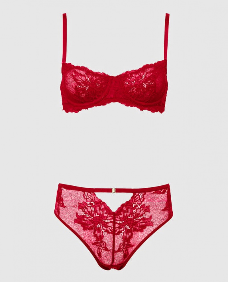 Women's La Senza Unlined Balconette Bras Red | bBgPjOvl