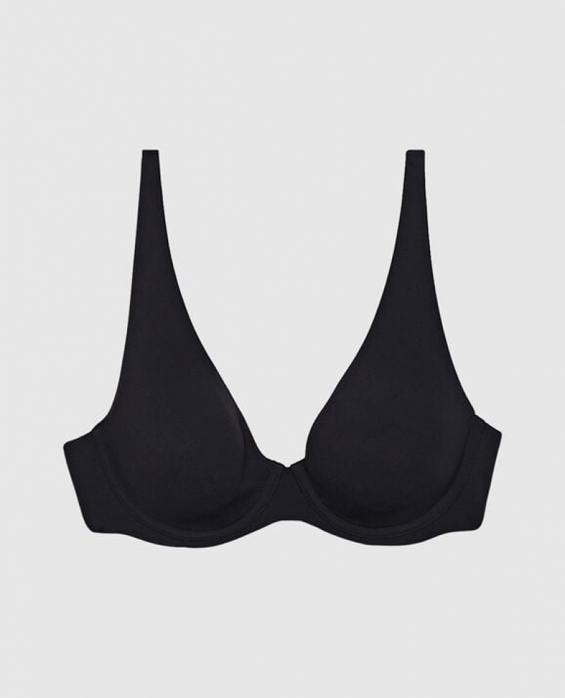 Women\'s La Senza Unlined Microfiber Bras Black | E1kdOAD6